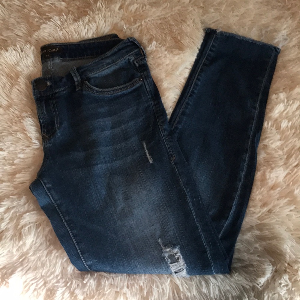 Dear John Distressed Cropped Skinny Jeans